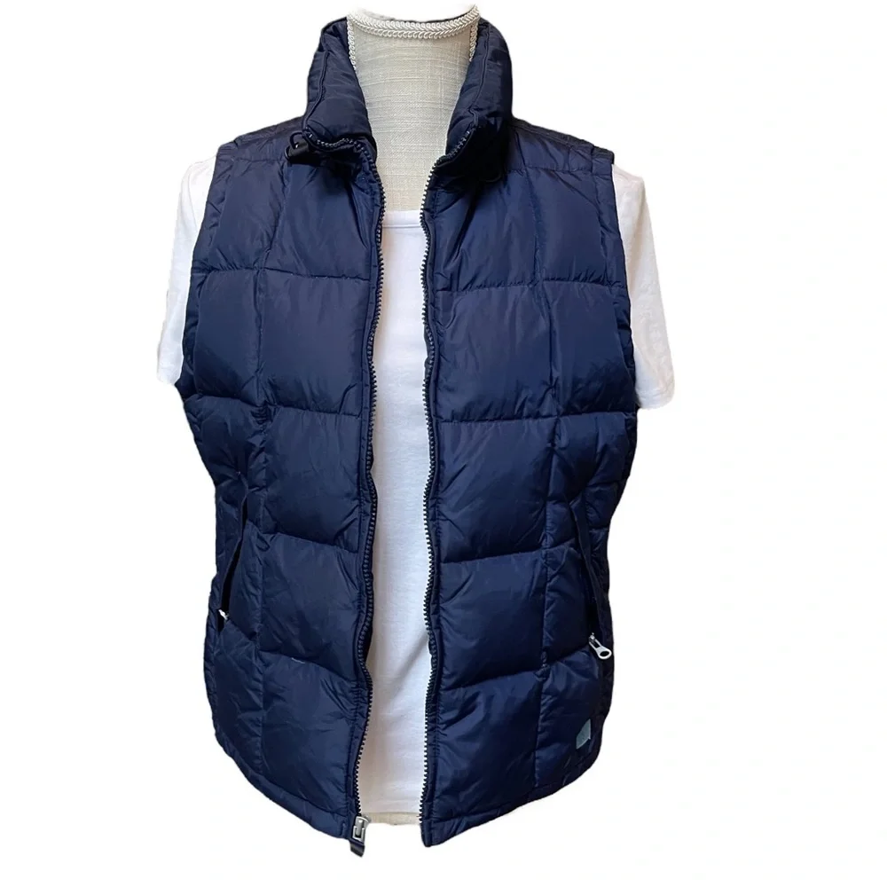 Abercrombie & Fitch Navy‎ Blue Puffer Down Winter Vest Size: M